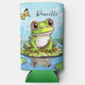 Niedlicher Frosch auf einem Lily Pad Niedlich Pers Selters Dosenkühler (Vorderseite)