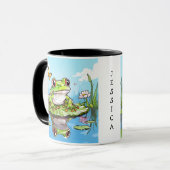 Niedlicher Frosch auf einem Lily Pad Niedlich Pers Tasse (Vorderseite Links)