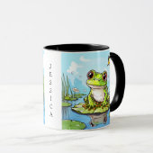Niedlicher Frosch auf einem Lily Pad Niedlich Pers Tasse (VorderseiteRechts)