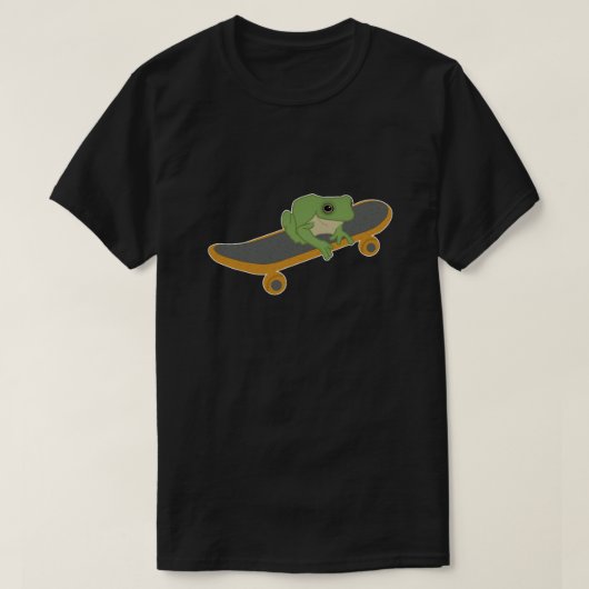 Niedlicher Frosch auf einem Skateboard T-Shirt (Design vorne)