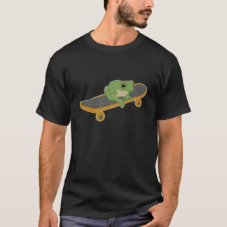 Niedlicher Frosch auf einem Skateboard T-Shirt