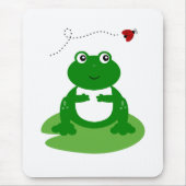 Niedlicher Frosch auf Lily Pad mit Ladybug-Illustr Mousepad (Vorne)