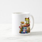 Niedlicher Frosch auf Toadstools Kaffee Tee Kaffeetasse (VorderseiteRechts)