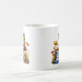 Niedlicher Frosch auf Toadstools Kaffee Tee Kaffeetasse (Mittel)