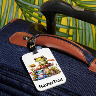 Niedlicher Frosch auf Toadstools Tasche Gepäckanhänger