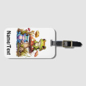 Niedlicher Frosch auf Toadstools Tasche Gepäckanhänger (Vorderseite (Horizontal))