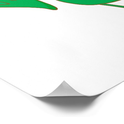 niedlicher Frosch aus grünem Cartoon Poster (Ecke)