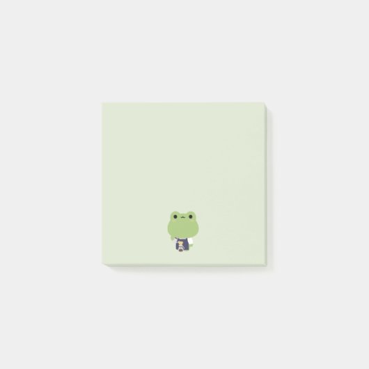 Niedlicher Frosch-Barista Post-it Klebezettel (Vorderseite)