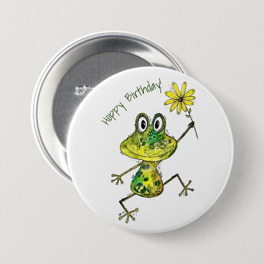 Niedlicher Frosch Button (Vorne & Hinten)