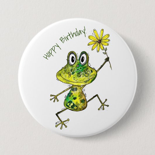 Niedlicher Frosch Button (Vorderseite)