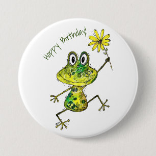 Niedlicher Frosch Button