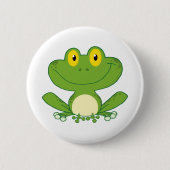 Niedlicher Frosch-Cartoon-Charakter Button (Vorderseite)