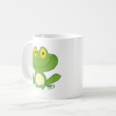 Niedlicher Frosch-Cartoon-Charakter Kaffeetasse (Vorderseite Links)