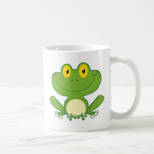 Niedlicher Frosch-Cartoon-Charakter Kaffeetasse (Rechts)