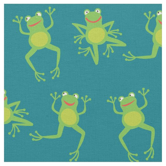 Niedlicher Frosch Cartoon Kinder Stoff (Nahaufnahme)