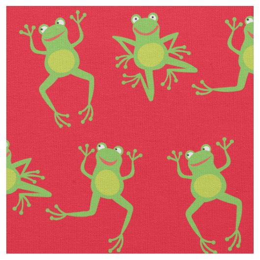 Niedlicher Frosch Cartoon Kinder Stoff (Nahaufnahme)