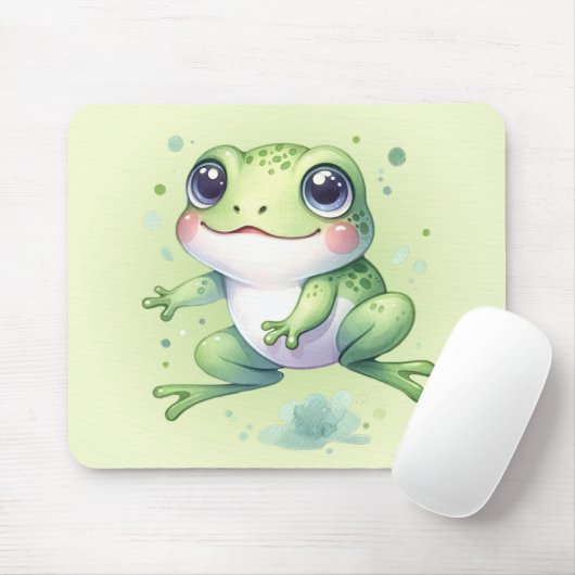 Niedlicher Frosch-Cartoon Mousepad (Mit Mouse)