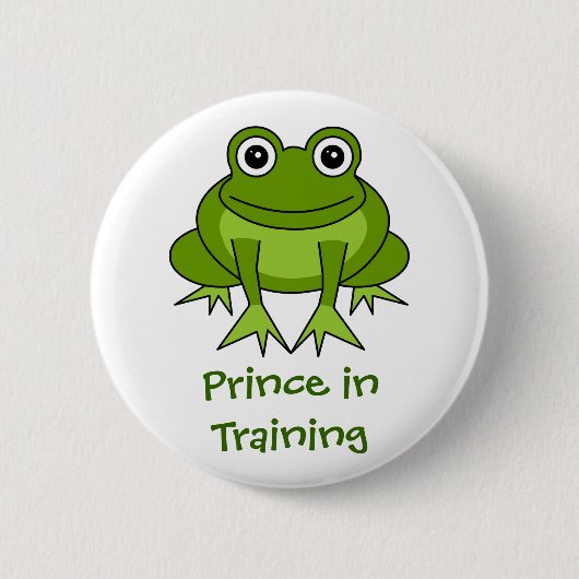 Niedlicher Frosch-Cartoon - Prinz im Training Button (Vorderseite)