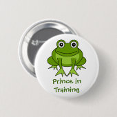 Niedlicher Frosch-Cartoon - Prinz im Training Button (Vorne & Hinten)