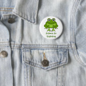 Niedlicher Frosch-Cartoon - Prinz im Training Button (Beispiel)