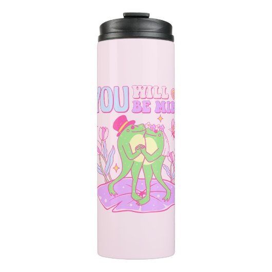 Niedlicher Frosch - Du wirst mein sein Thermosbecher (Vorderseite)