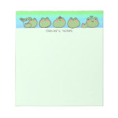 Niedlicher Frosch farbiger Gradient Personalisiert Notizblock (Vorderseite)