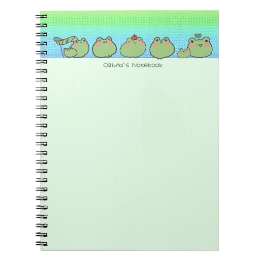 Niedlicher Frosch farbiger Gradient Personalisiert Notizblock (Vorderseite)