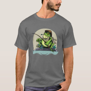 Niedlicher Frosch Fischen Goblincore Ästhetische K T-Shirt