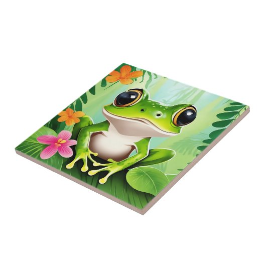 Niedlicher Frosch Fliese (Seite)