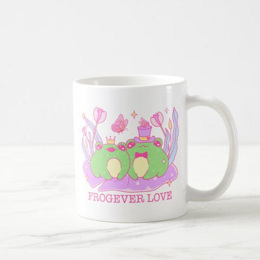 Niedlicher Frosch - Frogever-Liebe Kaffeetasse (Rechts)