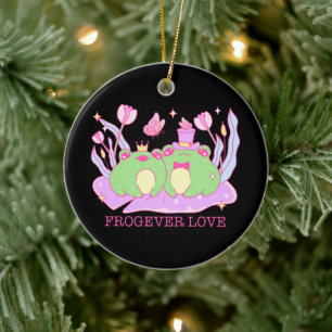 Niedlicher Frosch - Frogever-Liebe Keramik Ornament