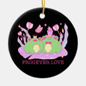 Niedlicher Frosch - Frogever-Liebe Keramik Ornament (Vorne)