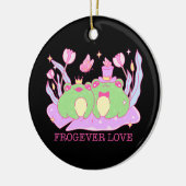 Niedlicher Frosch - Frogever-Liebe Keramik Ornament (Links)