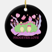 Niedlicher Frosch - Frogever-Liebe Keramik Ornament (Hinten)
