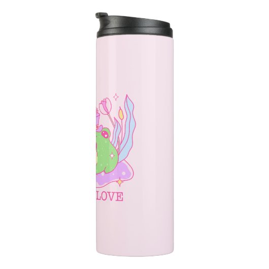 Niedlicher Frosch - Frogever-Liebe Thermosbecher (Nach rechts gedreht)