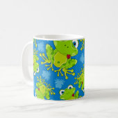 Niedlicher Frosch-gemusterte Kaffee-Tasse Kaffeetasse (Vorderseite Links)