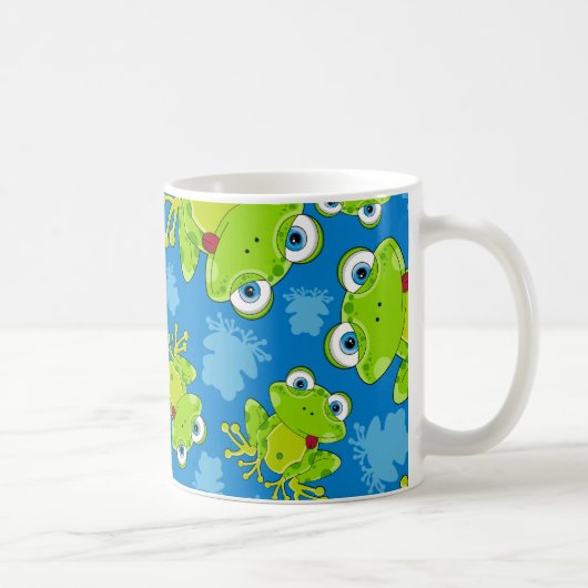 Niedlicher Frosch-gemusterte Kaffee-Tasse Kaffeetasse (Rechts)