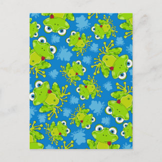 Niedlicher Frosch Gemusterte Postkarte