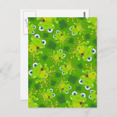 Niedlicher Frosch Gemusterte Postkarte (Vorne/Hinten)