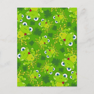 Niedlicher Frosch Gemusterte Postkarte