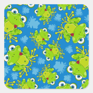 Niedlicher Frosch-Gemusterter Aufkleber