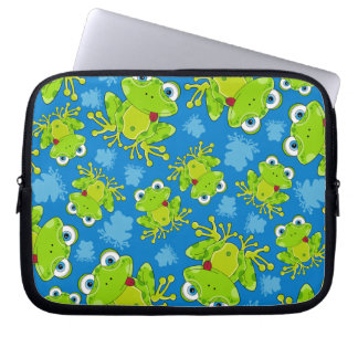 Niedlicher Frosch-gemusterter Laptop-Kasten Laptopschutzhülle