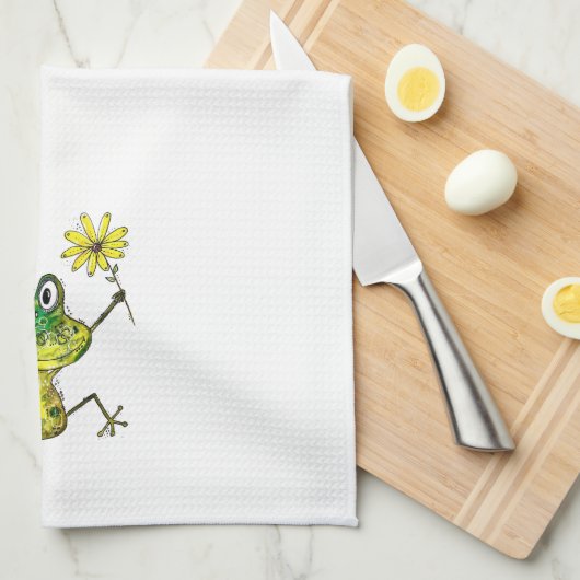 Niedlicher Frosch Geschirrtuch (Viertel Falte)