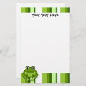 Niedlicher Frosch-gestreiftes Briefpapier (Vorne/Hinten)