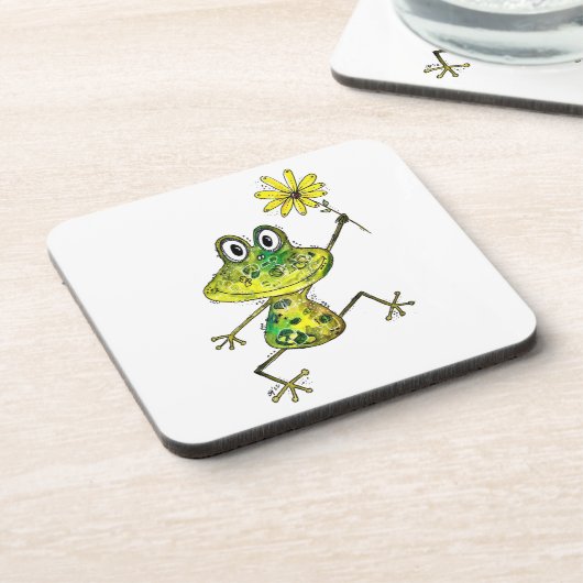 Niedlicher Frosch Getränkeuntersetzer (Linke Seite)