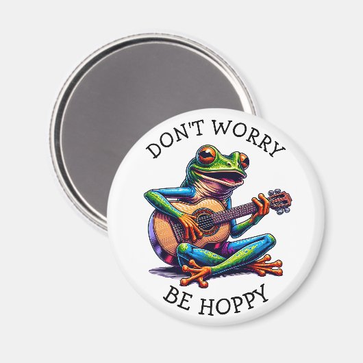 Niedlicher Frosch Gitarre spielen | Mach dir keine Magnet (Vorderseite/Rückseite)
