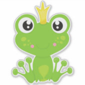 Niedlicher Frosch, Grüner Frosch, Froschprinz, Kro Aufkleber (Vorderseite)