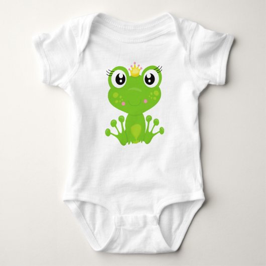 Niedlicher Frosch, Grüner Frosch, Froschprinzessin Baby Strampler (Vorderseite)
