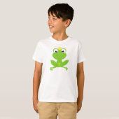 Niedlicher Frosch, Grüner Frosch, Kronen, Froschpr T-Shirt (Vorne ganz)