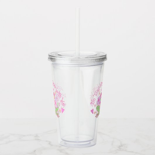 Niedlicher Frosch - Ich bin völlig in Liebe mit Ih Acryltrinkbecher (Rechts)